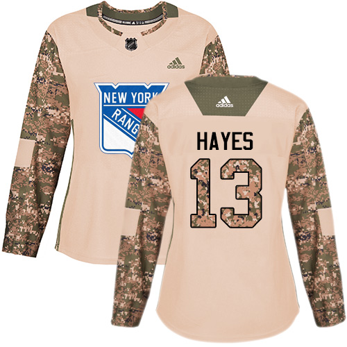 Adidas Rangers #13 Kevin Hayes Camo Authentic 2017 Veterans Day Women's Stitched NHL Jersey